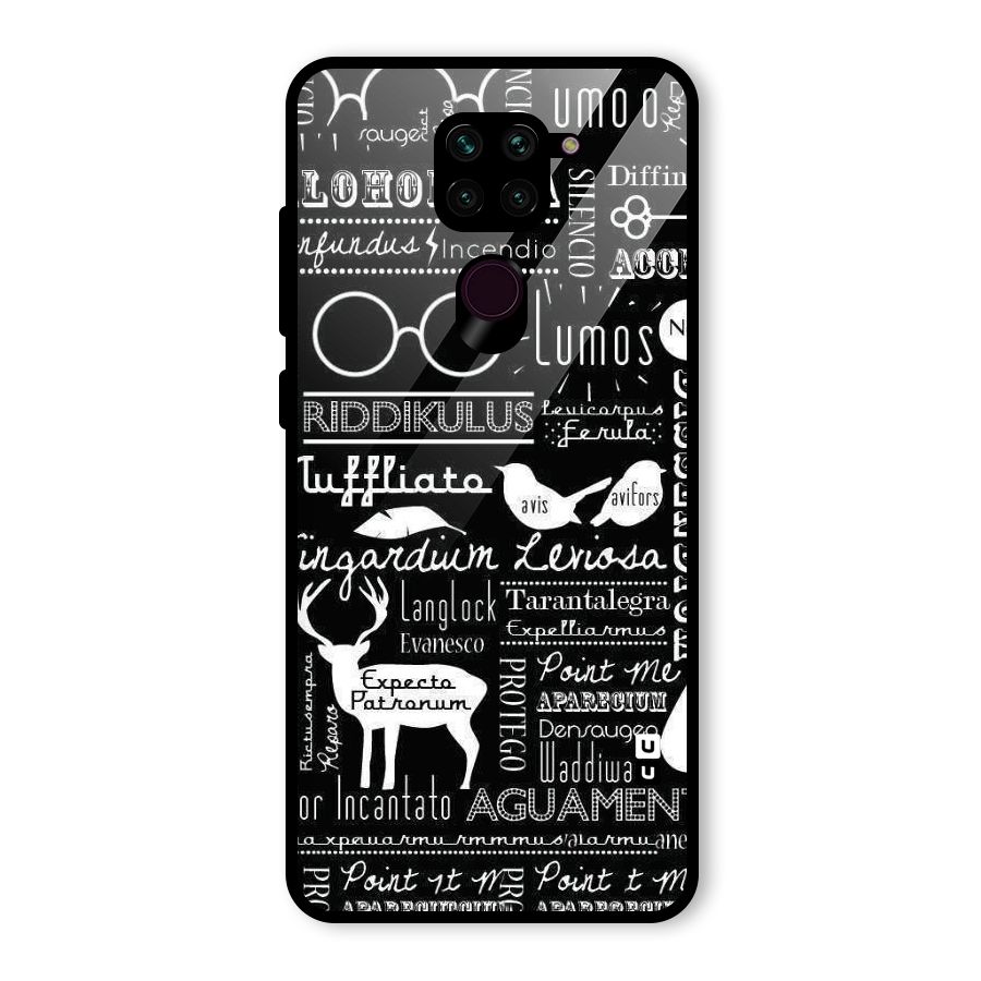Deer Key Spell Glass Back Case for Redmi Note 9