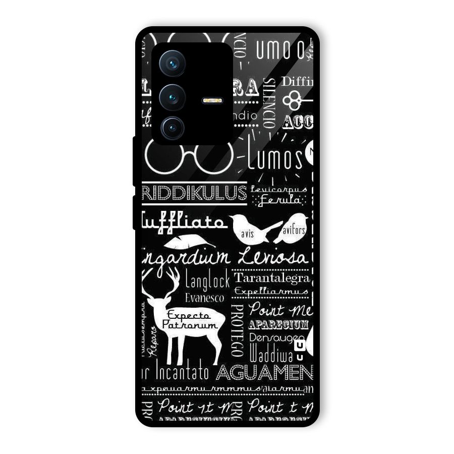 Deer Key Spell Glass Back Case for Vivo V23 Pro