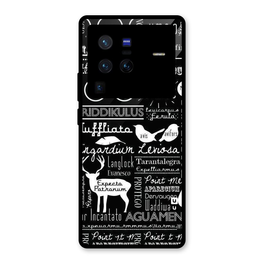 Deer Key Spell Glass Back Case for Vivo X80 Pro