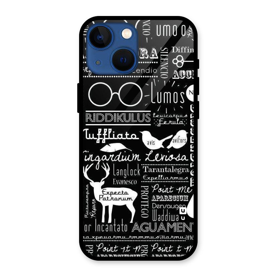 Deer Key Spell Glass Back Case for iPhone 13 Mini