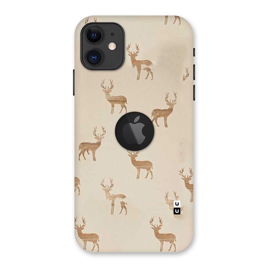 Deer Pattern Back Case for iPhone 11 Logo Cut