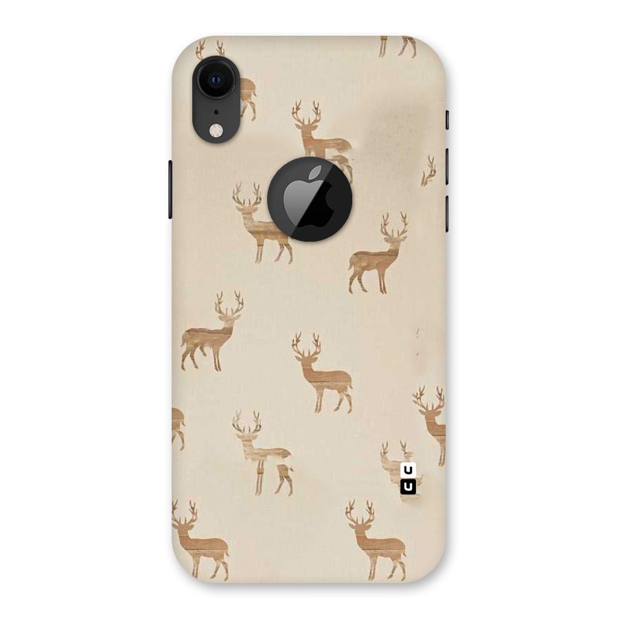 Deer Pattern Back Case for iPhone XR Logo Cut