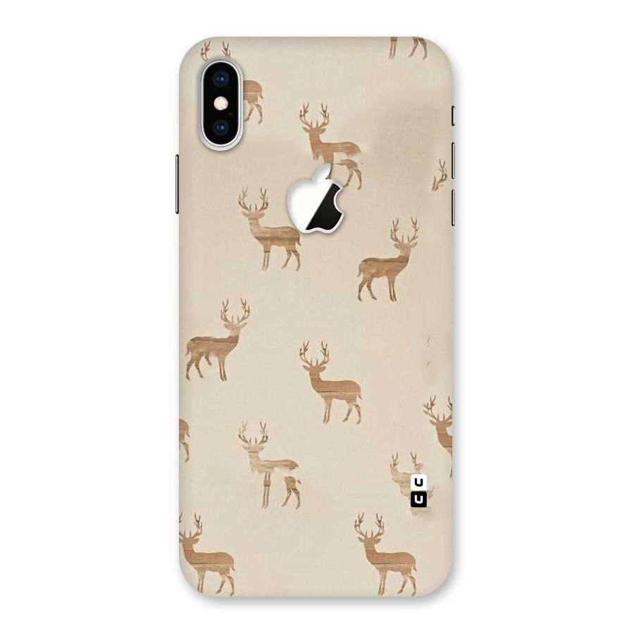 Deer Pattern Back Case for iPhone XS Max Apple Cut