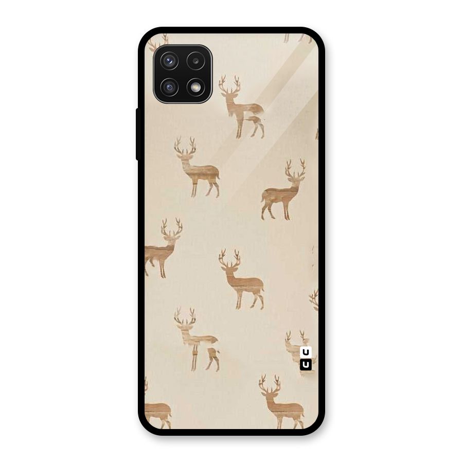 Deer Pattern Glass Back Case for Galaxy A22 5G