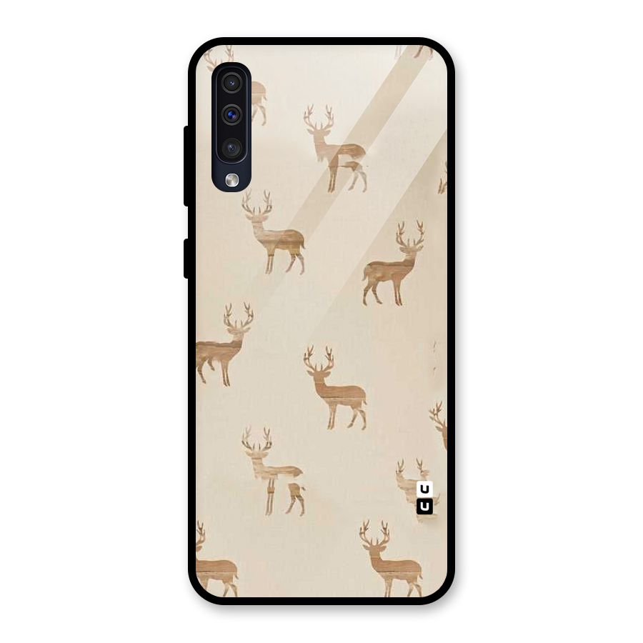 Deer Pattern Glass Back Case for Galaxy A50