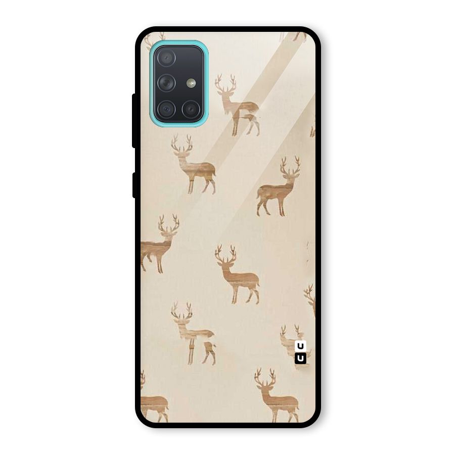 Deer Pattern Glass Back Case for Galaxy A71