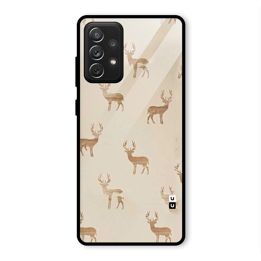 Deer Pattern Glass Back Case for Galaxy A72