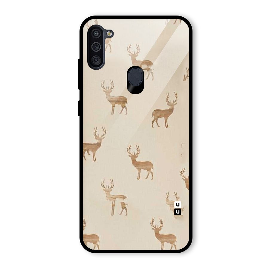 Deer Pattern Glass Back Case for Galaxy M11