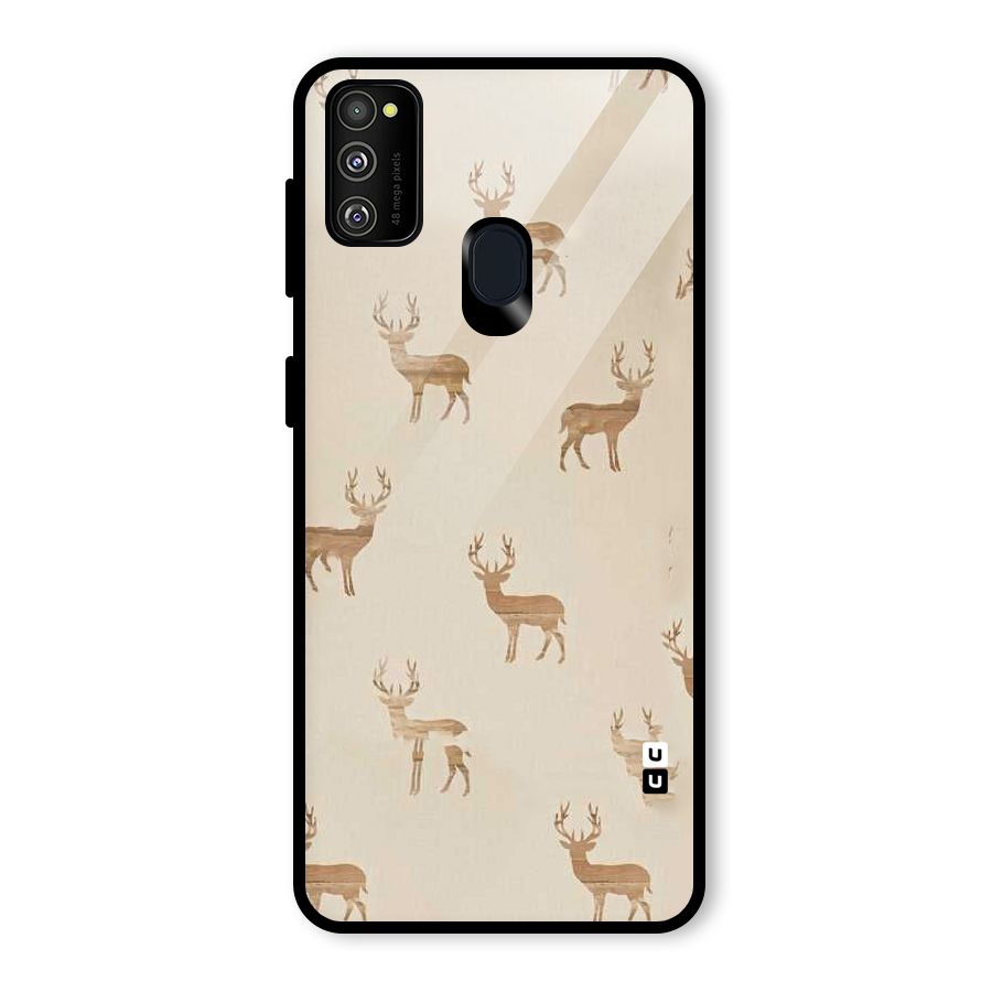 Deer Pattern Glass Back Case for Galaxy M30s