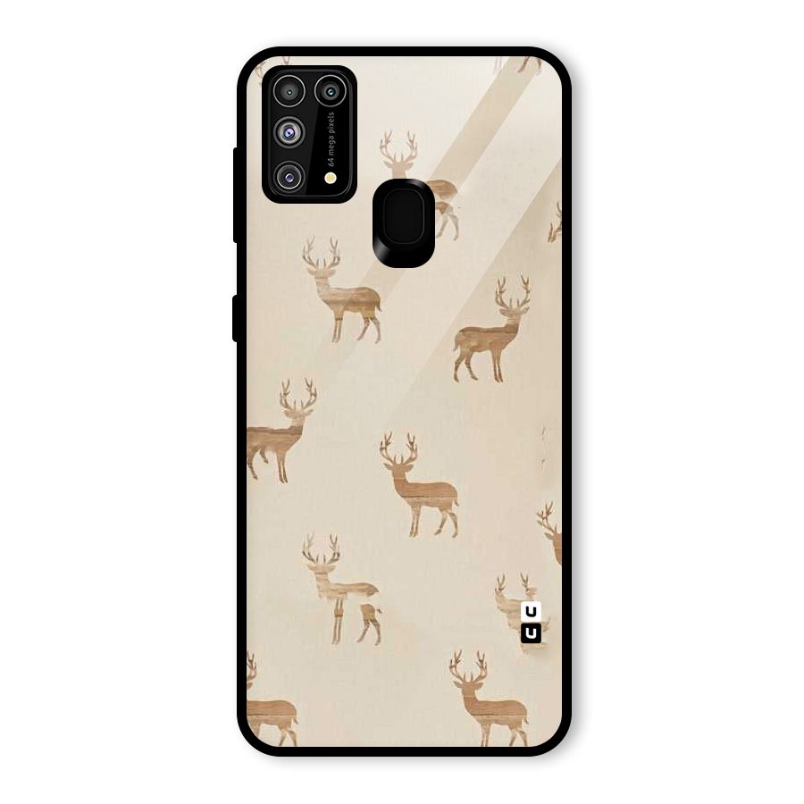 Deer Pattern Glass Back Case for Galaxy M31