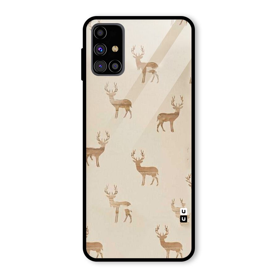 Deer Pattern Glass Back Case for Galaxy M31s