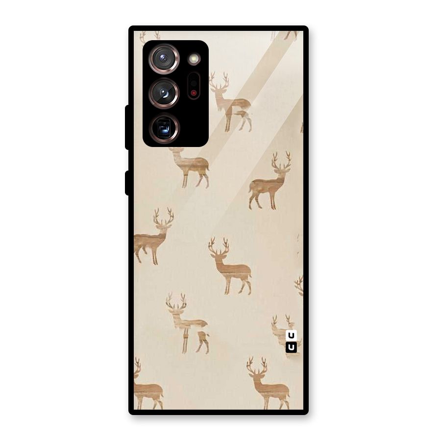 Deer Pattern Glass Back Case for Galaxy Note 20 Ultra