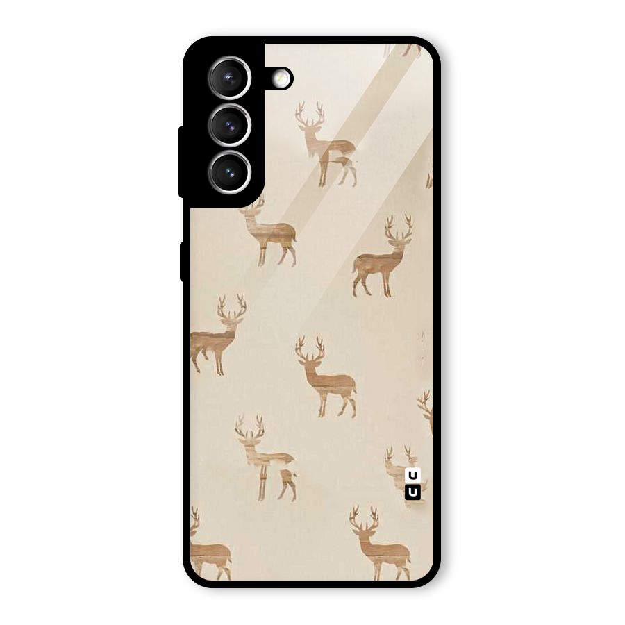 Deer Pattern Glass Back Case for Galaxy S21 5G