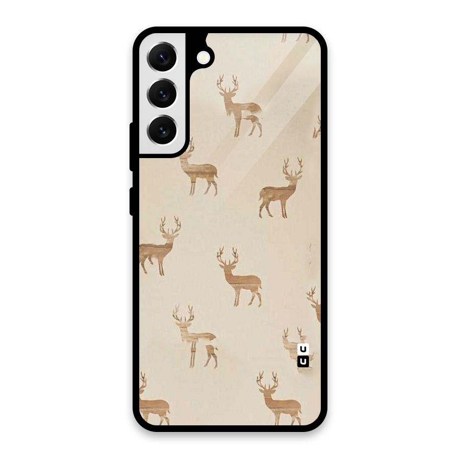 Deer Pattern Glass Back Case for Galaxy S22 Plus 5G