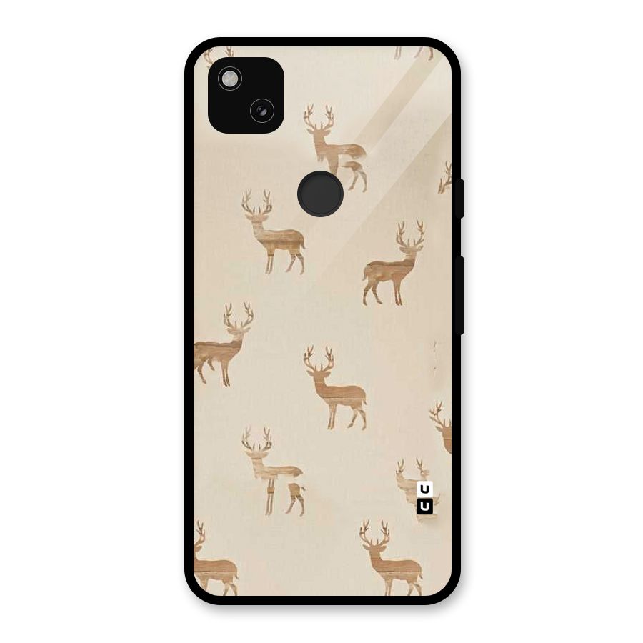 Deer Pattern Glass Back Case for Google Pixel 4a