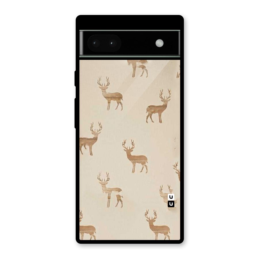 Deer Pattern Glass Back Case for Google Pixel 6a