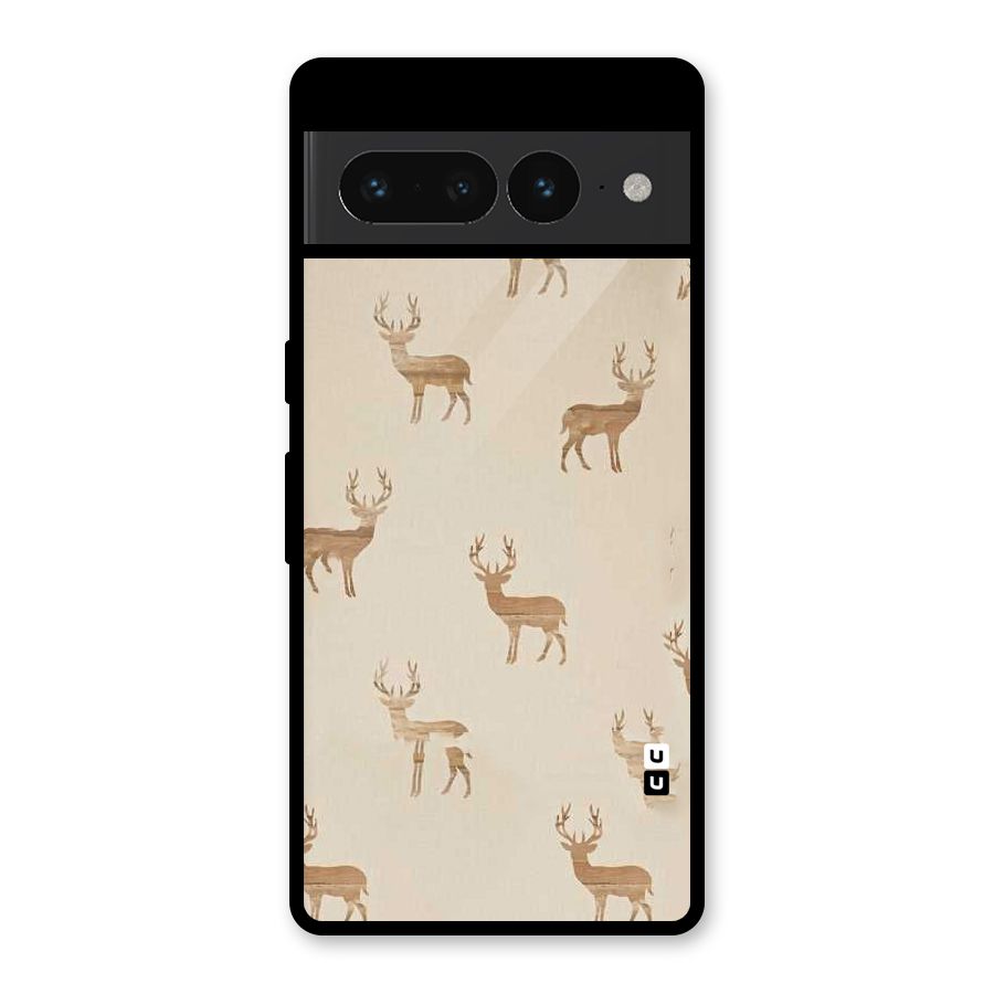 Deer Pattern Glass Back Case for Google Pixel 7 Pro