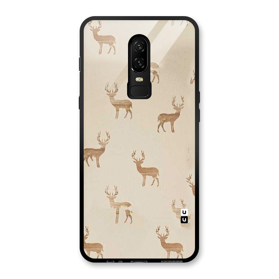 Deer Pattern Glass Back Case for OnePlus 6