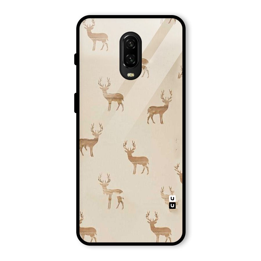 Deer Pattern Glass Back Case for OnePlus 6T