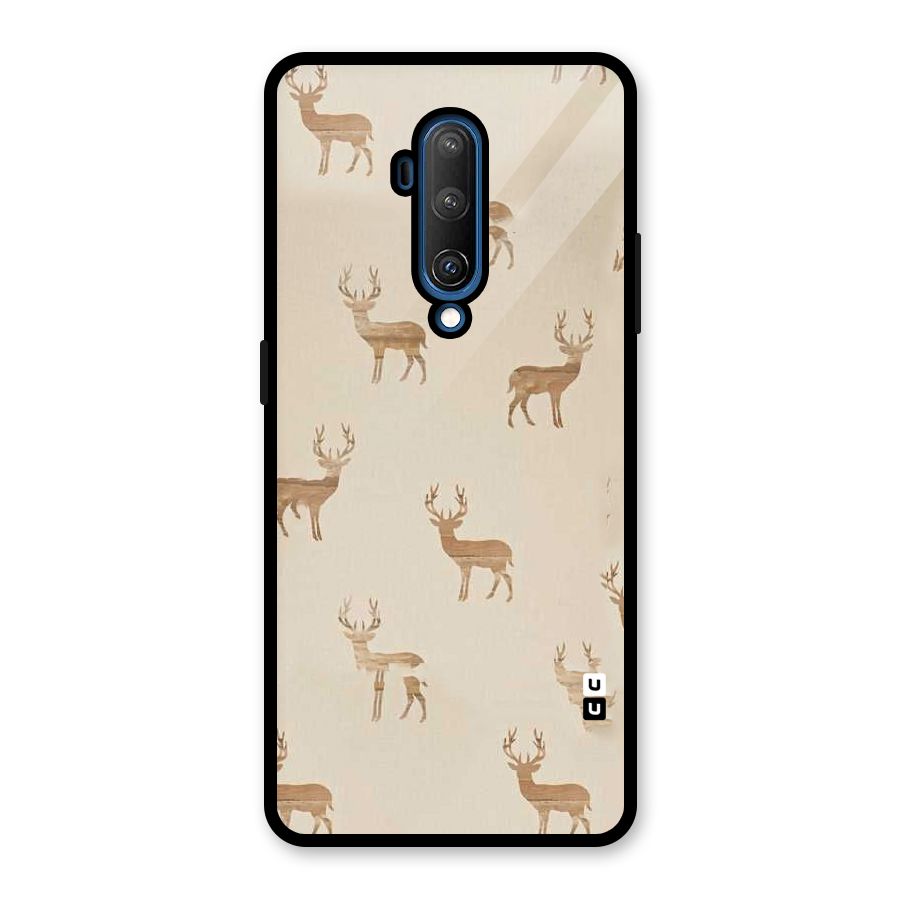 Deer Pattern Glass Back Case for OnePlus 7T Pro