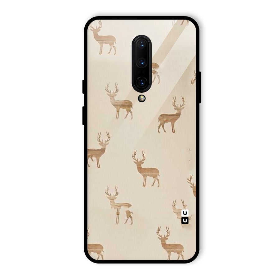 Deer Pattern Glass Back Case for OnePlus 7 Pro