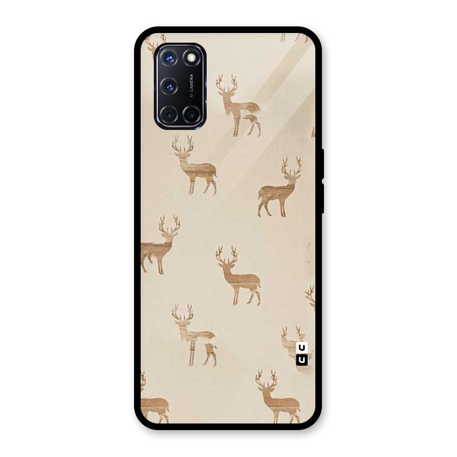Deer Pattern Glass Back Case for Oppo A52