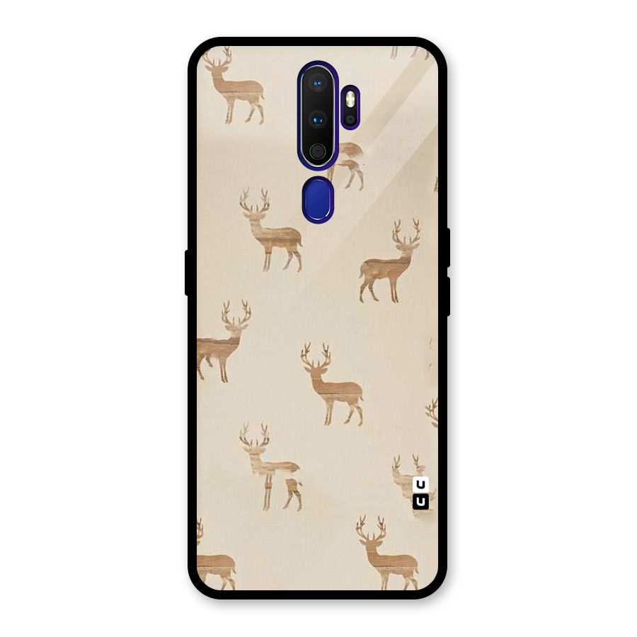 Deer Pattern Glass Back Case for Oppo A9 (2020)