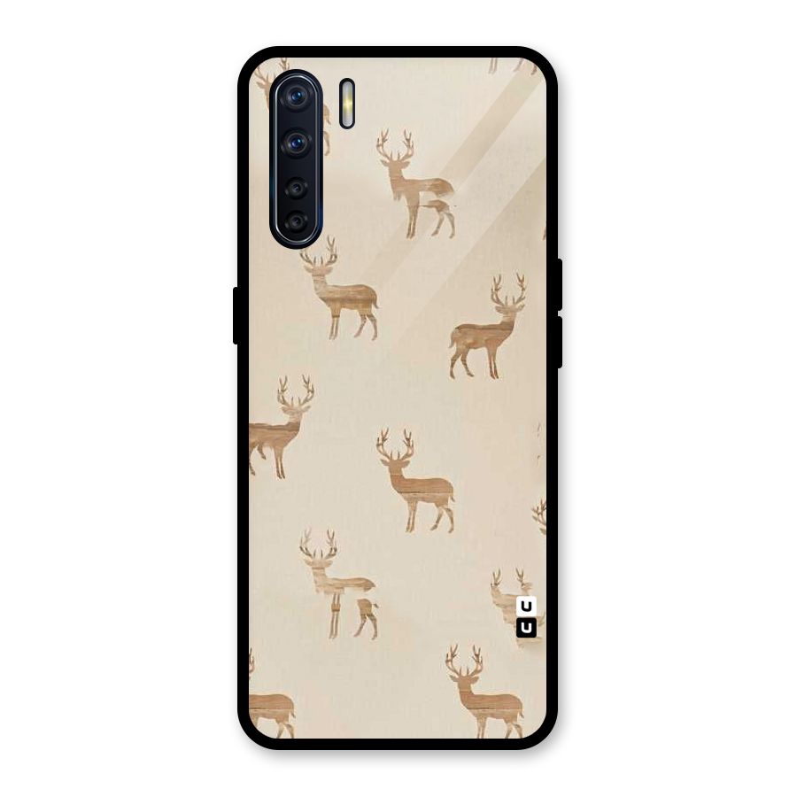 Deer Pattern Glass Back Case for Oppo F15