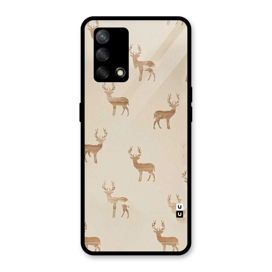 Deer Pattern Glass Back Case for Oppo F19