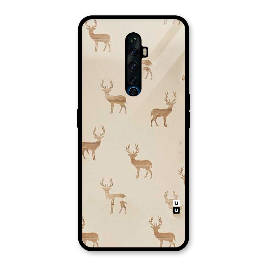 Deer Pattern Glass Back Case for Oppo Reno2 F