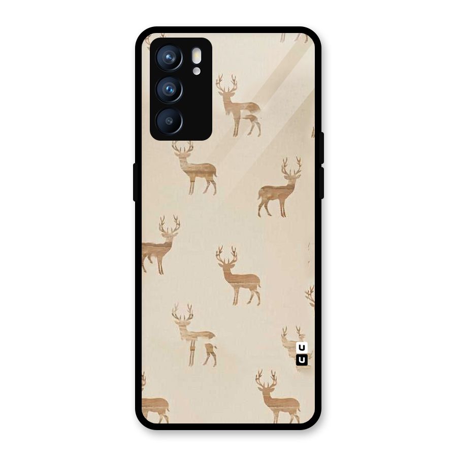 Deer Pattern Glass Back Case for Oppo Reno6 5G