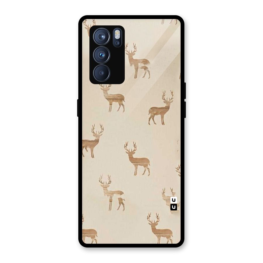 Deer Pattern Glass Back Case for Oppo Reno6 Pro 5G