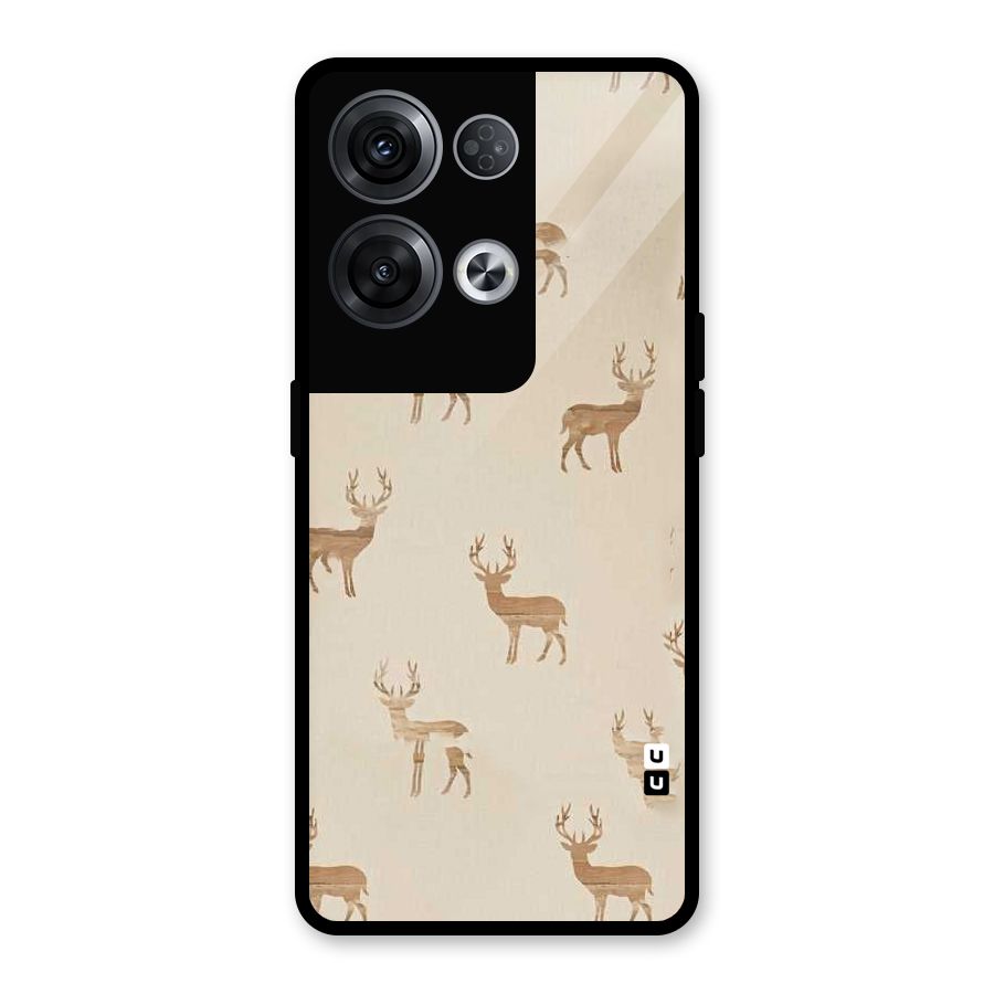 Deer Pattern Glass Back Case for Oppo Reno8 Pro 5G