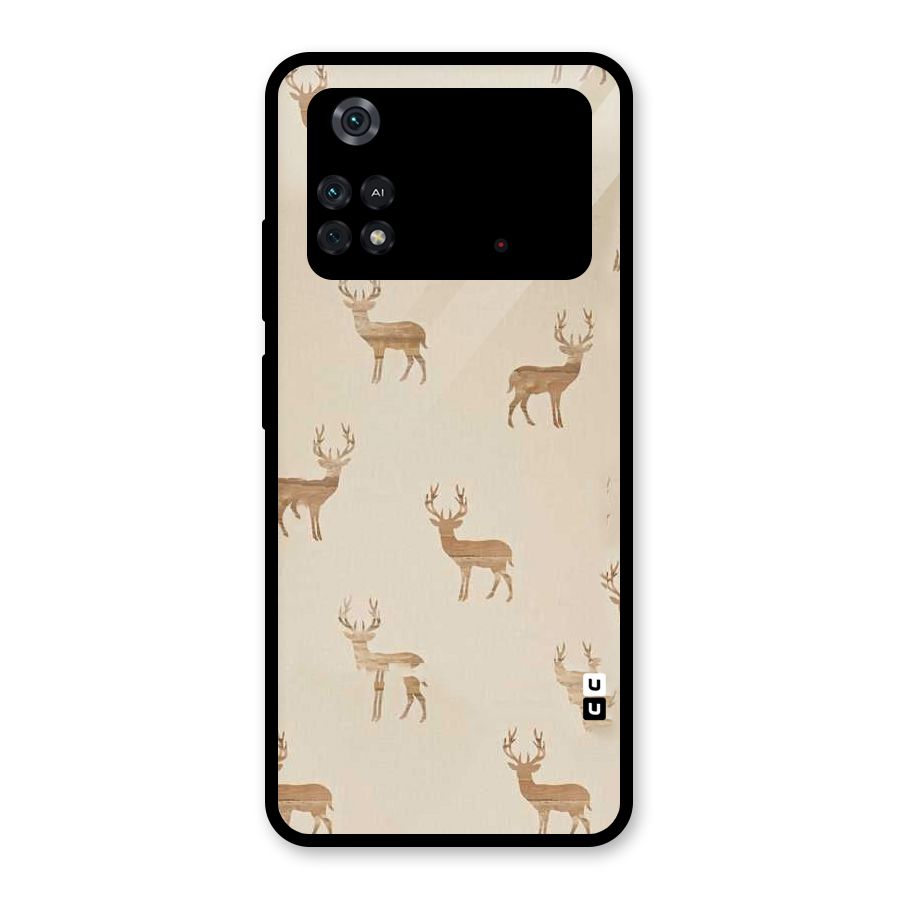 Deer Pattern Glass Back Case for Poco M4 Pro 4G