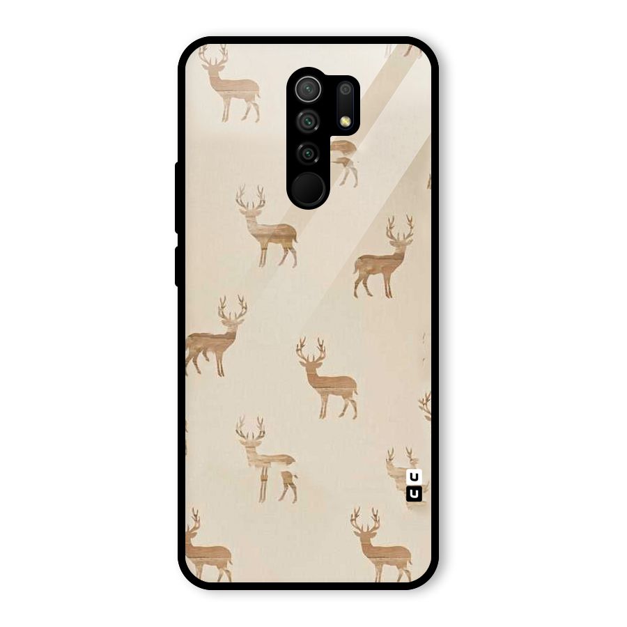 Deer Pattern Glass Back Case for Redmi 9 Prime