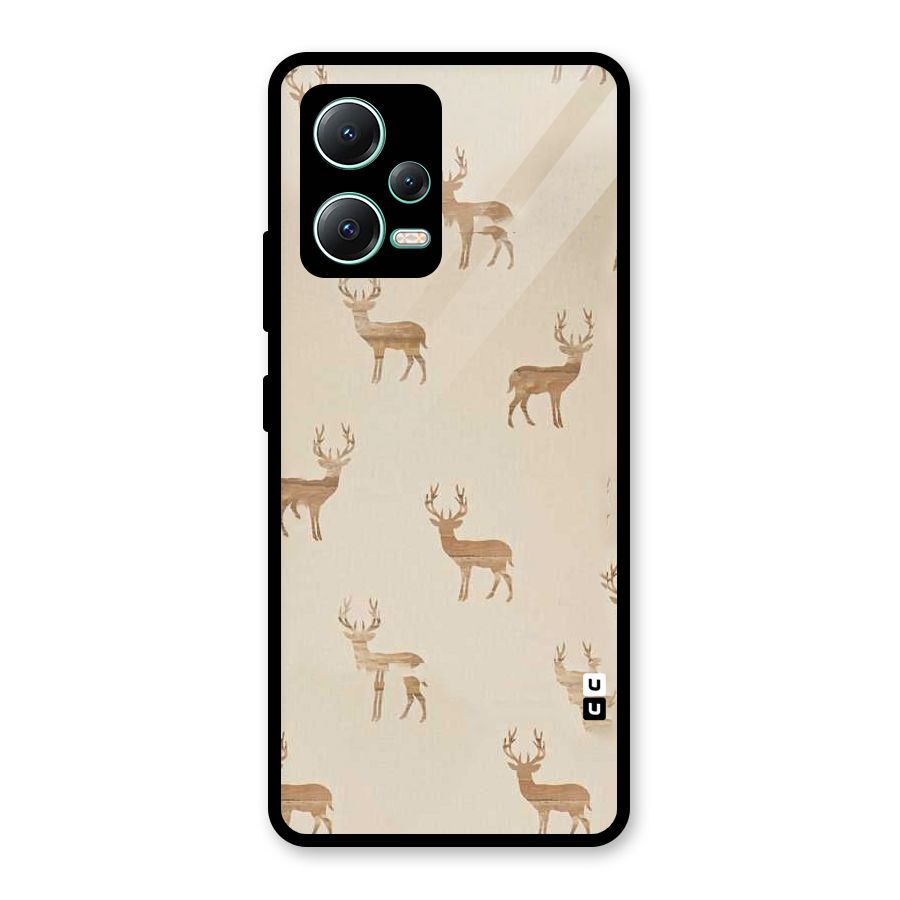 Deer Pattern Glass Back Case for Redmi Note 12 5G