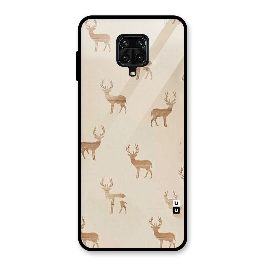 Deer Pattern Glass Back Case for Redmi Note 9 Pro