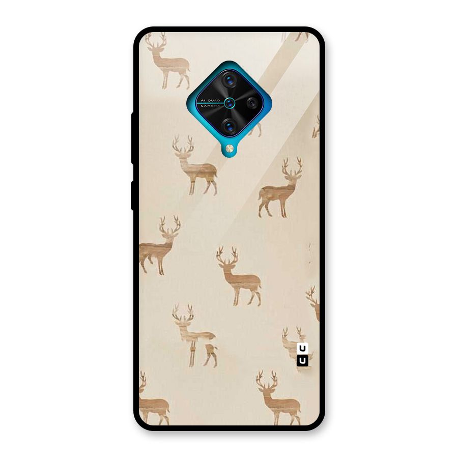 Deer Pattern Glass Back Case for Vivo S1 Pro