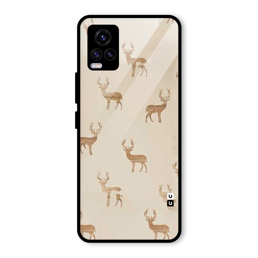 Deer Pattern Glass Back Case for Vivo V20