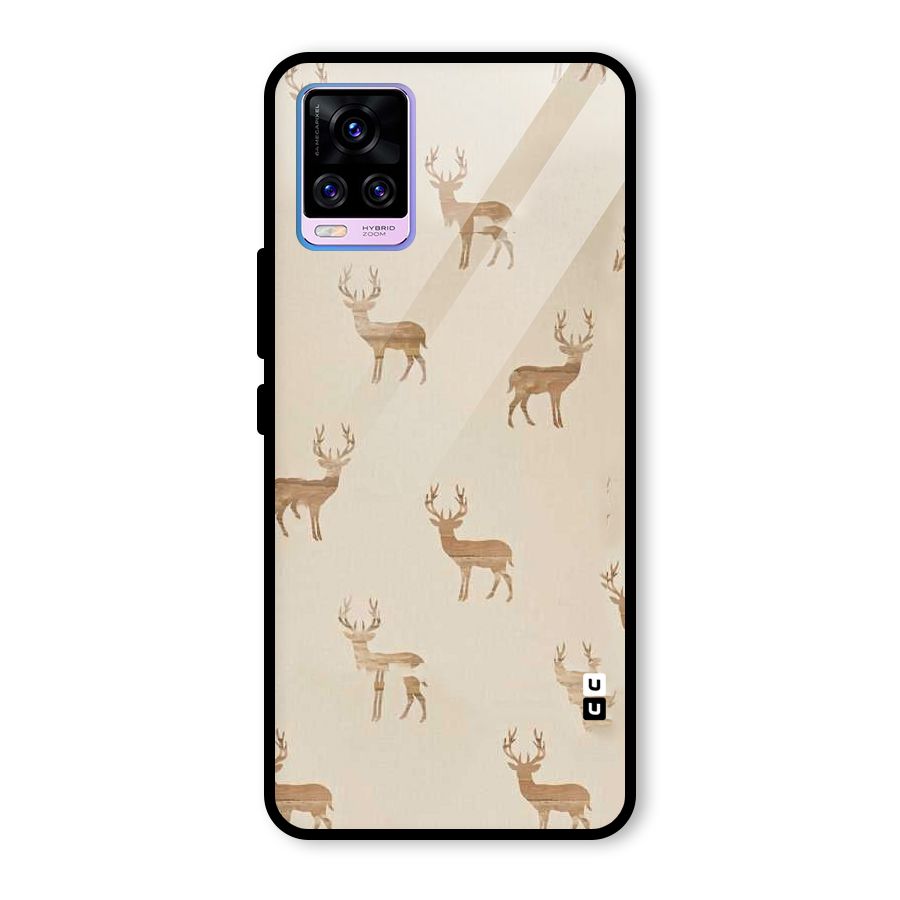 Deer Pattern Glass Back Case for Vivo V20 Pro