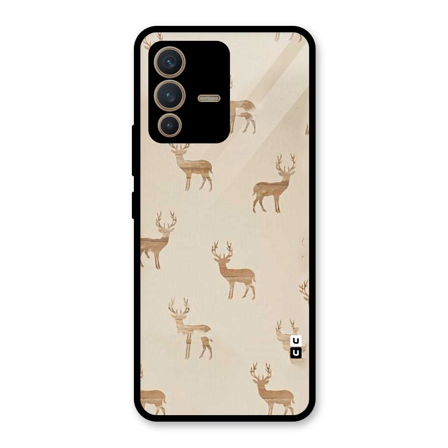Deer Pattern Glass Back Case for Vivo V23 5G