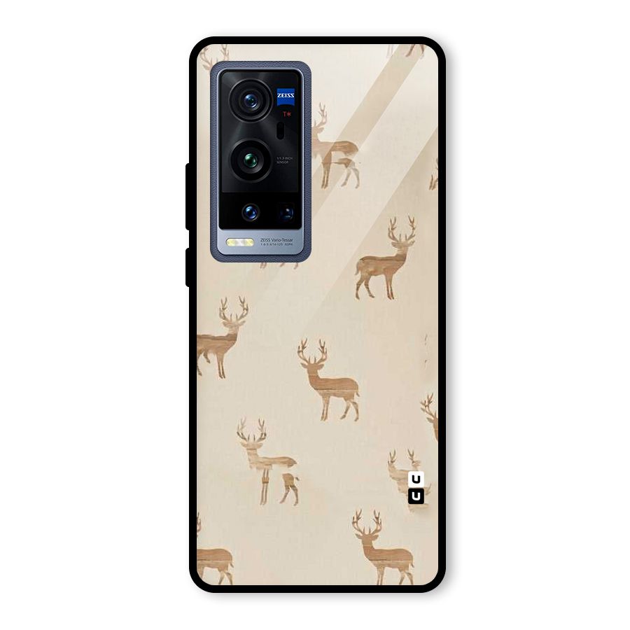 Deer Pattern Glass Back Case for Vivo X60 Pro Plus