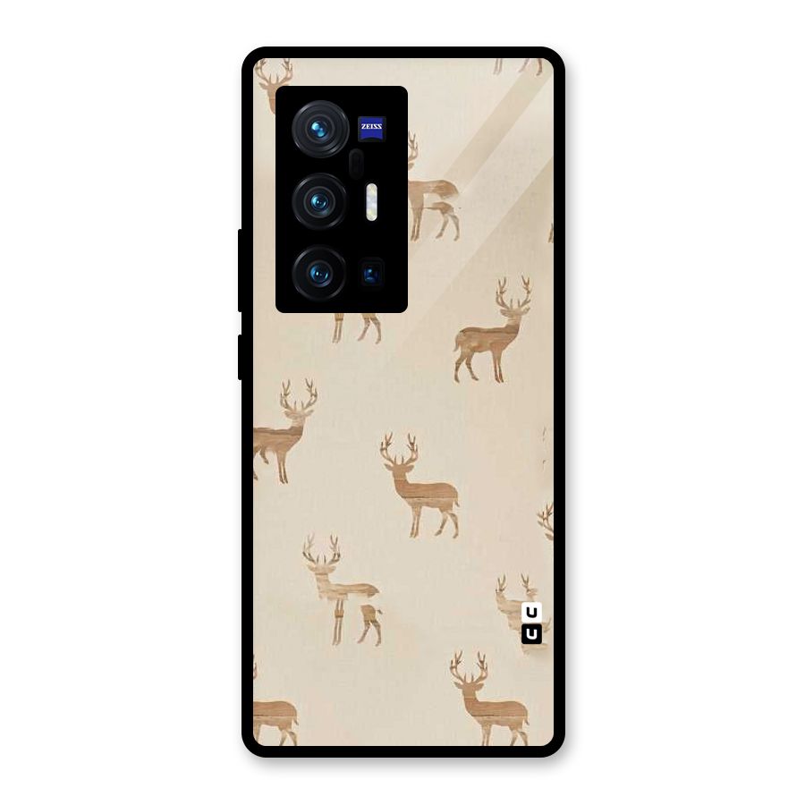 Deer Pattern Glass Back Case for Vivo X70 Pro Plus