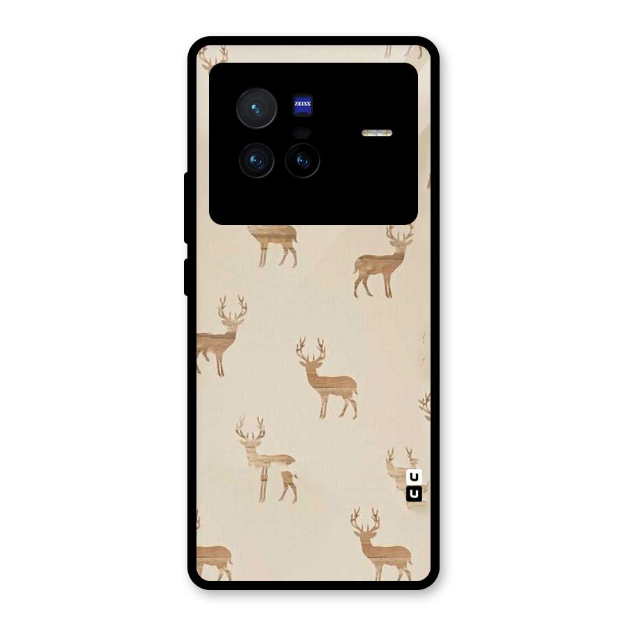 Deer Pattern Glass Back Case for Vivo X80