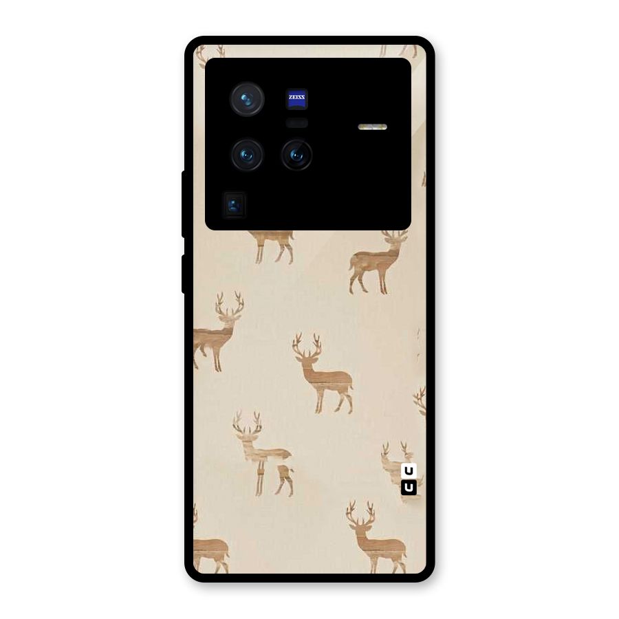 Deer Pattern Glass Back Case for Vivo X80 Pro