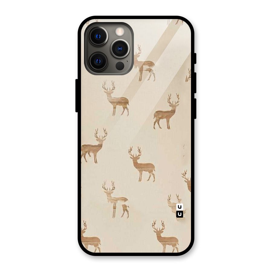 Deer Pattern Glass Back Case for iPhone 12 Pro Max