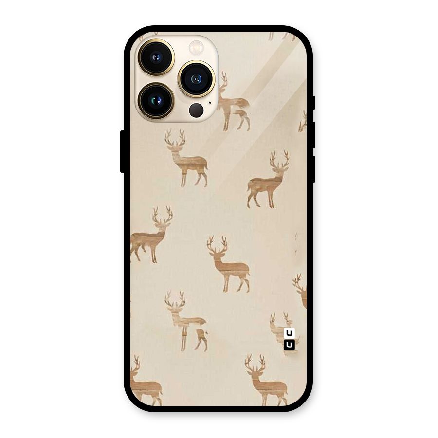 Deer Pattern Glass Back Case for iPhone 13 Pro Max