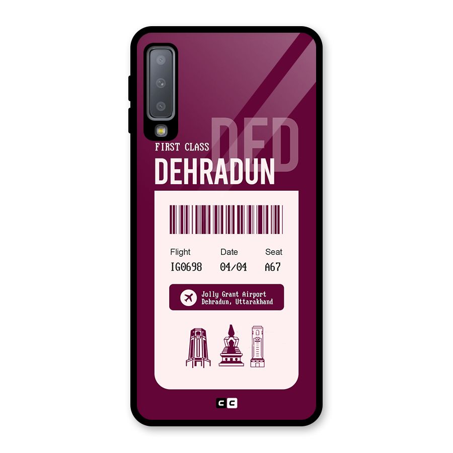 Dehradun Boarding Pass Glass Back Case for Galaxy A7 (2018)