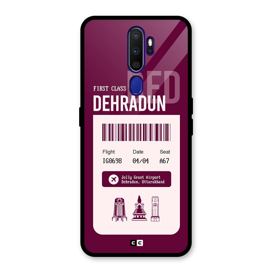 Dehradun Boarding Pass Glass Back Case for Oppo A9 (2020)