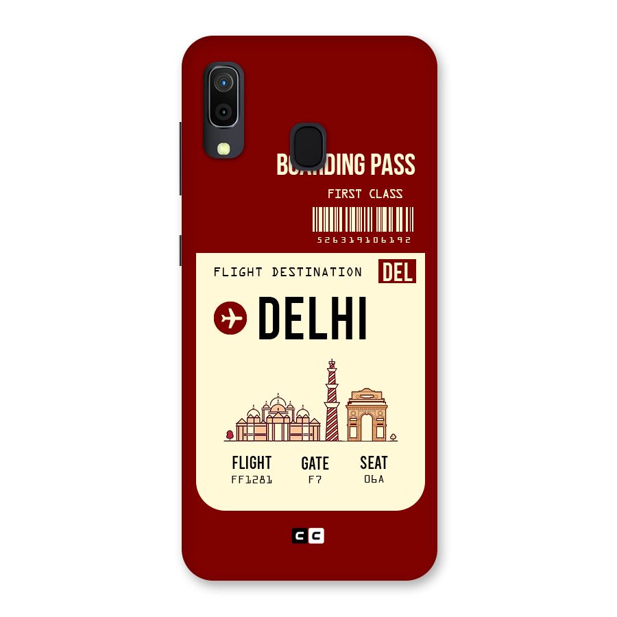 Delhi Boarding Pass Back Case for Galaxy A30